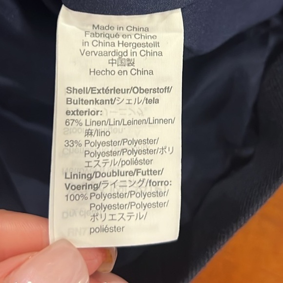 J.crew women’s navy blue parke blazer linen blend one button size 4 - Picture 7 of 8